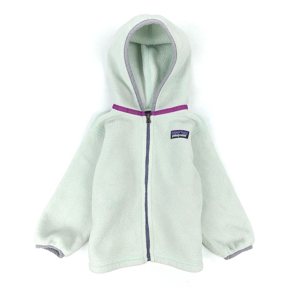 PATAGONIA Baby Synchilla Cardigan Fleece Hoodie Jacket Baby Mint Green 12 - 18M